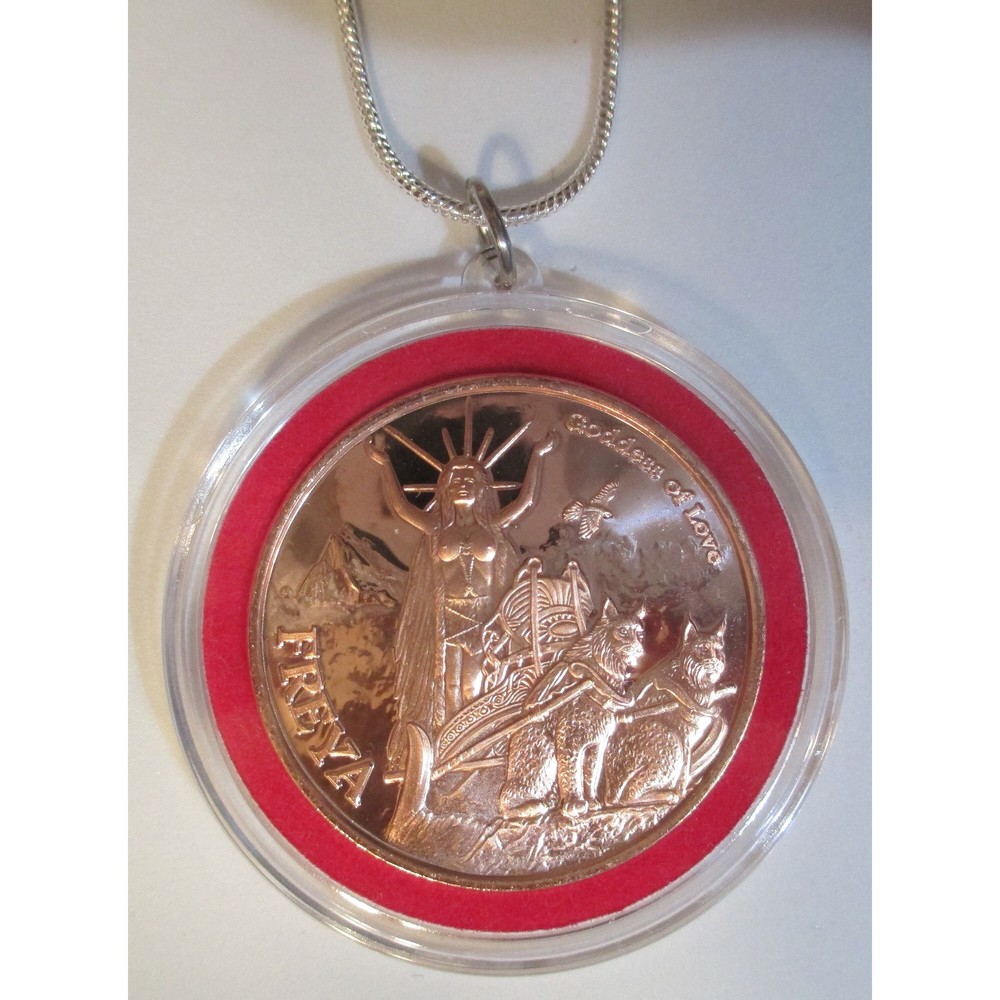 Love Goddess Freya Silver Necklace, Copper Coin, Pendant (Air Tight Capsule) - Picture 4 of 9